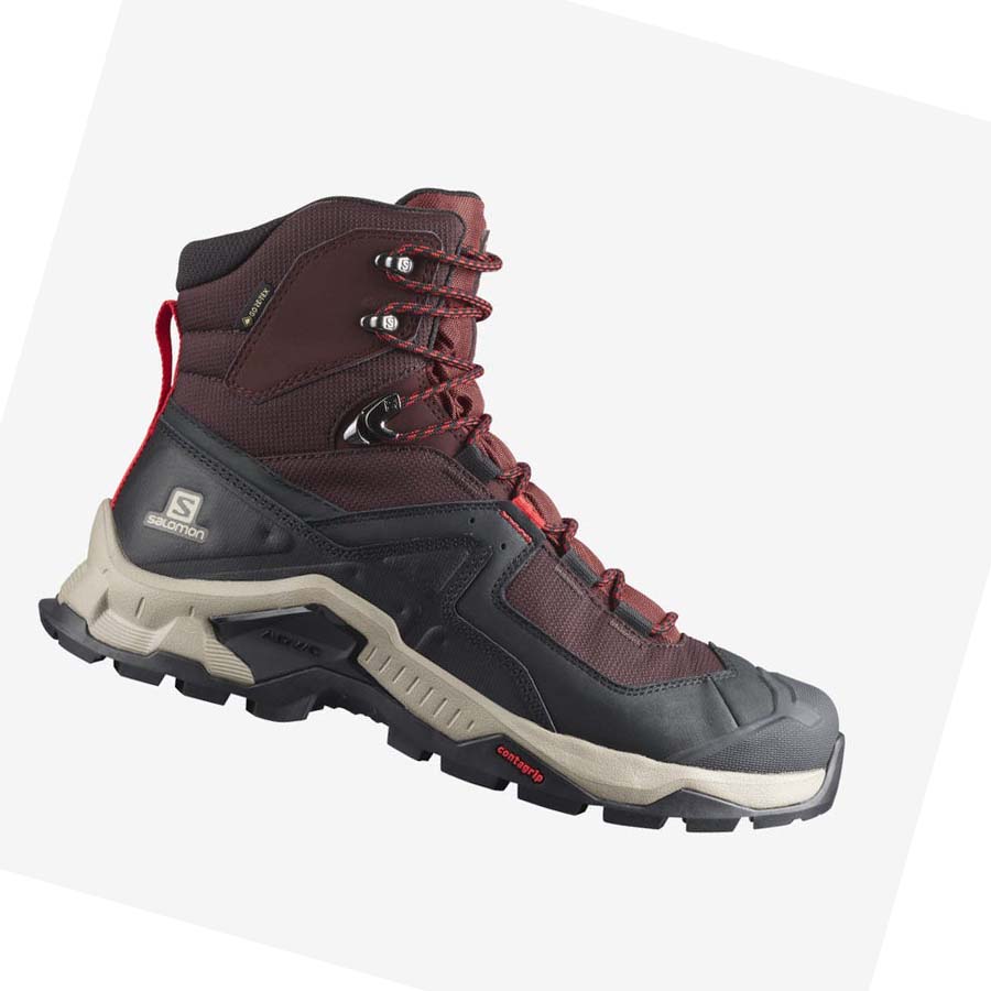 Salomon QUEST ELEMENT GORE-TEX Erkek Yürüyüş Ayakkabısı Gri Kırmızı | TR 3548AHK